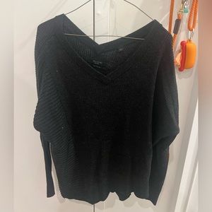 Black AllSaints Wool Vneck Sweater